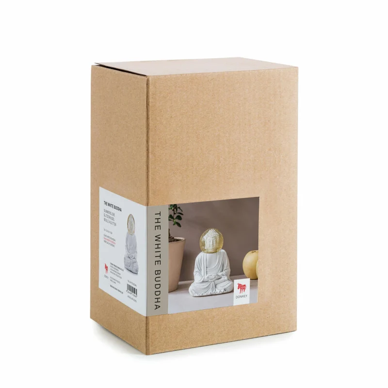 Donkey Products Summerglobe The Buddha, Glitzerkugel, Schneekugel, Polyresin, Glas, Weiß, 15 cm, 330453