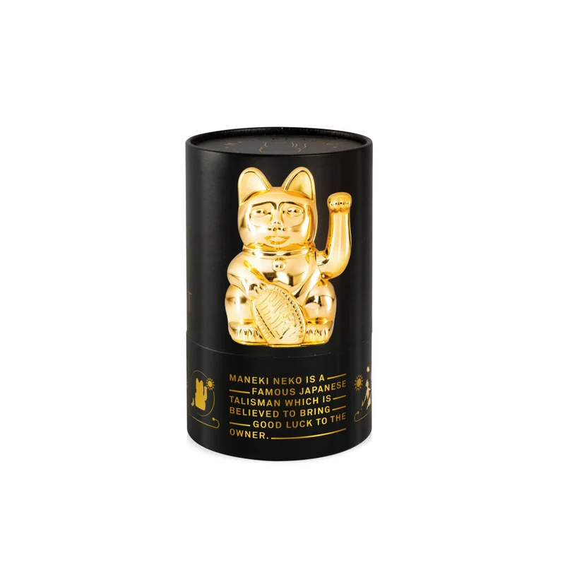 Donkey Products Winkekatze Lucky Cat Maneki Neko Egypt, Glücksbringer, Kunststoff, Shiny Gold, 15 cm, 330463