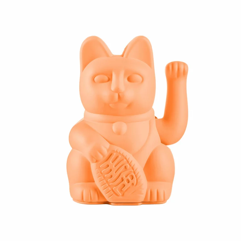 Donkey Products Winkekatze Lucky Cat Maneki Neko, Glücksbringer, Kunststoff, Peach, 15 cm, 330622