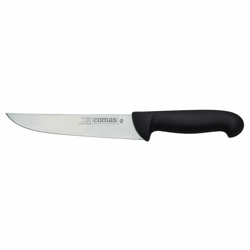 Comas Metzgermesser Carbon, Fleischermesser, Stahl, PP, Schwarz, 18 cm Klinge, 10080