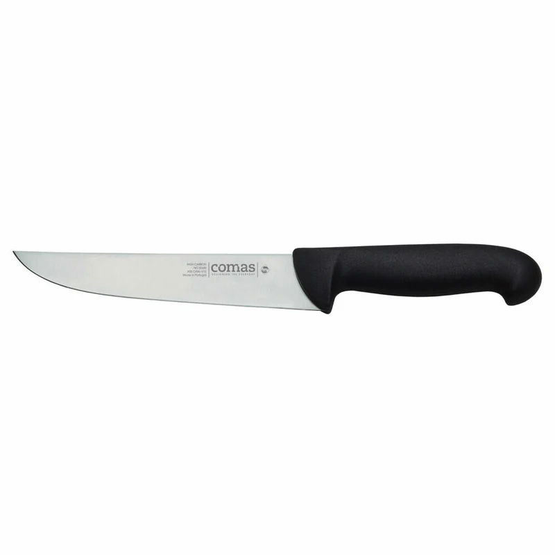 Comas Metzgermesser Carbon, Fleischermesser, Stahl, PP, Schwarz, 24 cm Klinge, 10082