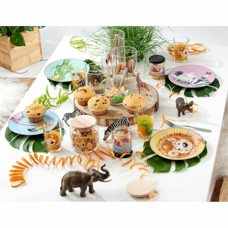 Ritzenhoff & Breker Happy Zoo Teller Flo, Kinderteller, Speiseteller, Kinder, Porzellan, 19 cm, 413397