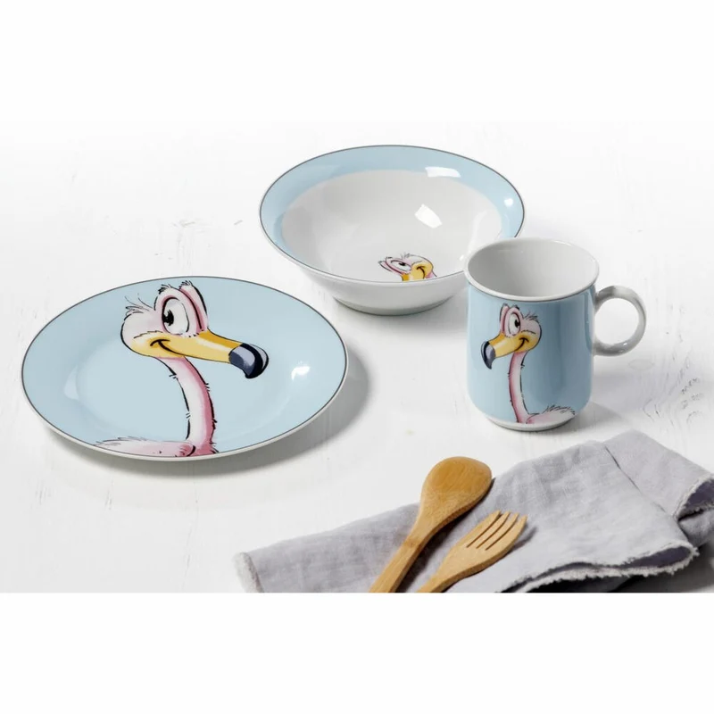 Ritzenhoff & Breker Happy Zoo Teller Flo, Kinderteller, Speiseteller, Kinder, Porzellan, 19 cm, 413397