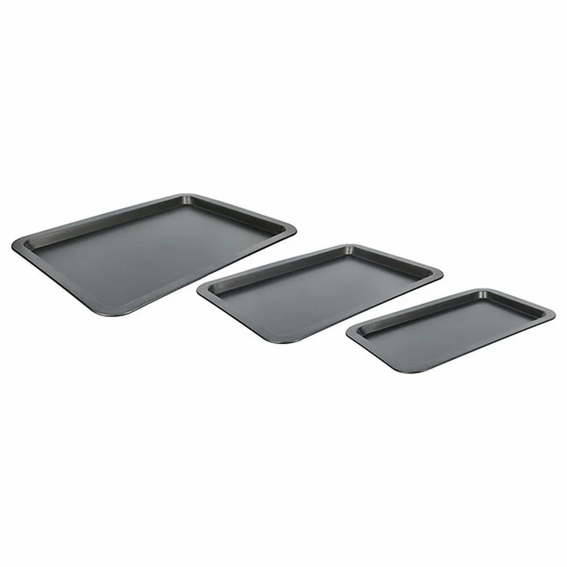 5five Simply Smart Backblech-Set 3-tlg., Kochplatten, Metall, Dunkelgrau, 100146