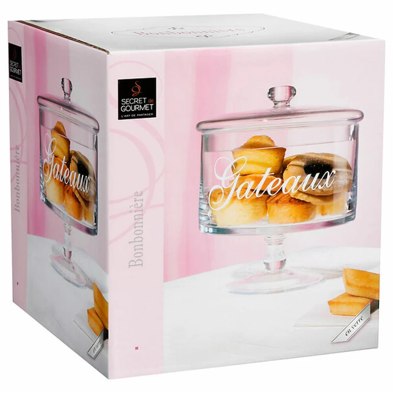 5five Simply Smart Bonboniere Gateaux auf Fuß, Keksdose, Glas, Transparent, 1.8 L, 115632