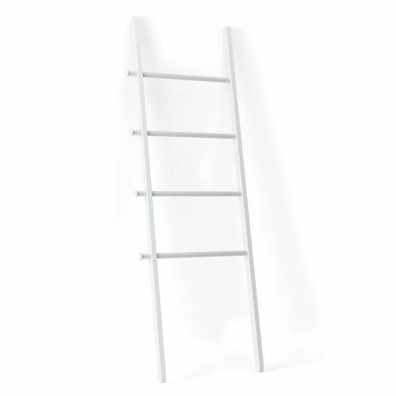Umbra Kleiderleiter Leana, Handtuchleiter, Kleiderständer, Pappelholz, Weiß, 152 cm, 1017445-660