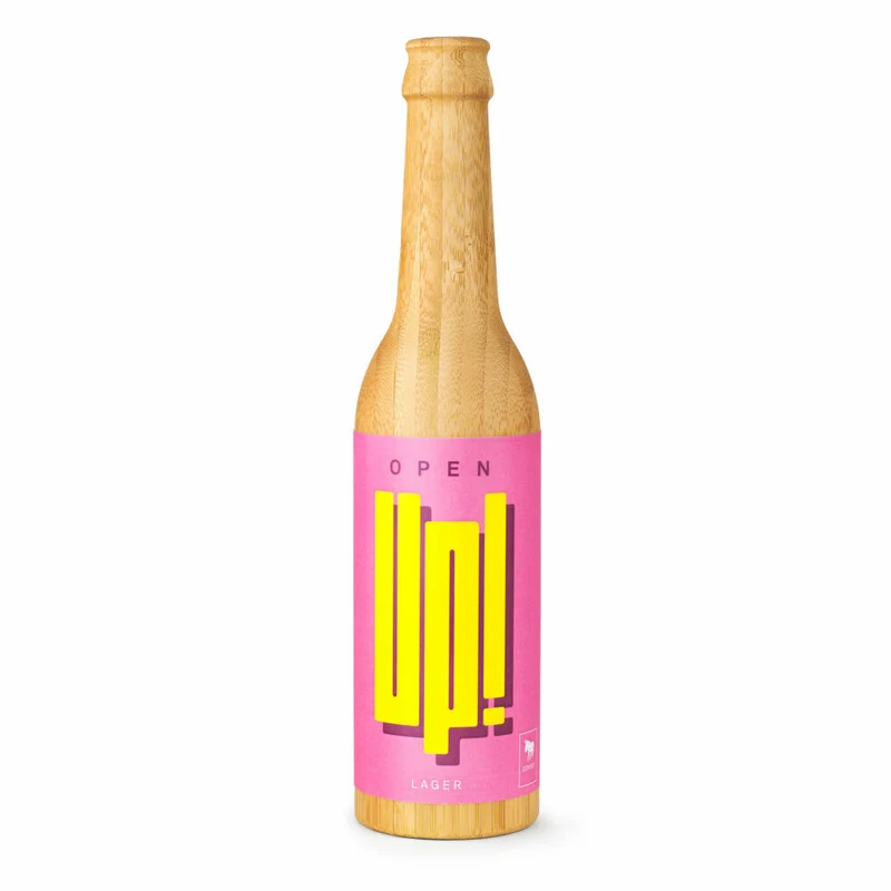 Donkey Products Flaschenöffner Open Up! Lager, Kapselheber, Bambus, Edelstahl, Braun, 200597