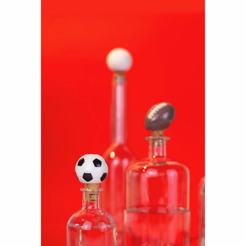 Donkey Products Flaschenverschluss Fußball, Flaschenkorken, Stopfen, Porzellan, Kork, Schwarz-Weiß, 200630
