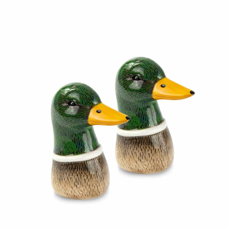 Donkey Products Salz- und Pfefferstreuer Spicy Ducks 2er Set, Gewürzstreuer, Dolomit, Grün, Braun, 9 cm, 210731