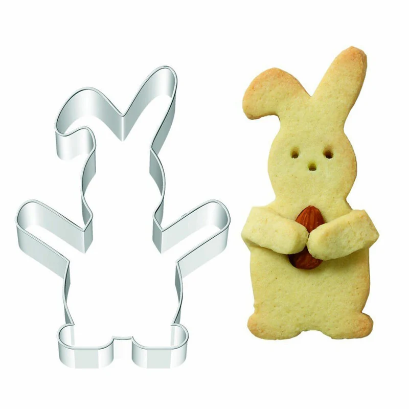 Birkmann Ausstechform Knuddel-Keks Hase, Ausstecher, Plätzchenform, Keks, Plätzchen, Edelstahl, 10.2 cm, 197213