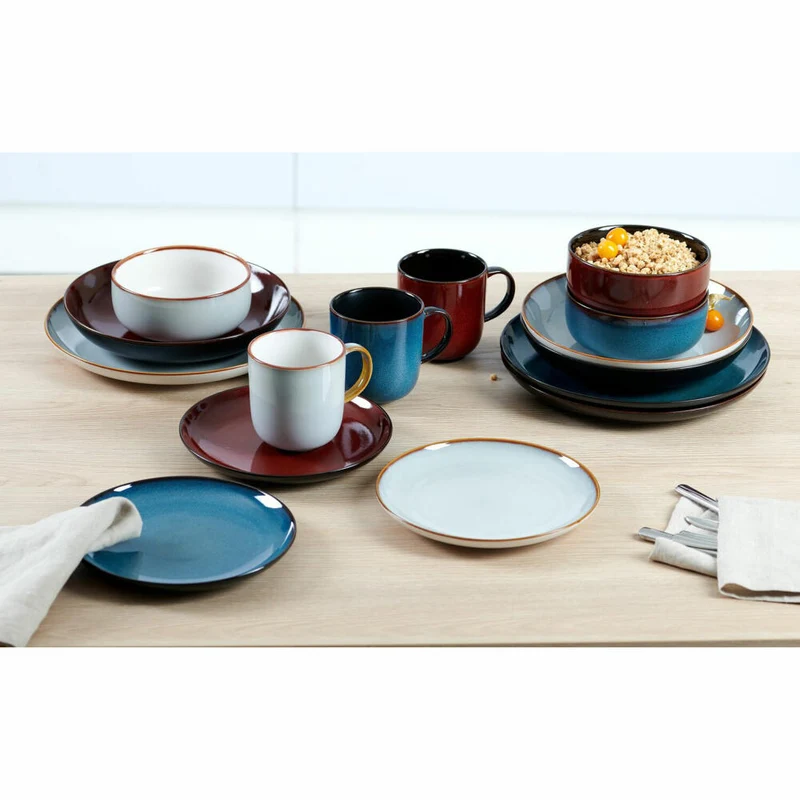 Ritzenhoff & Breker Bali Teller, Frühstücksteller, Kuchenteller, Steinzeug, Blau, Ø 20.5 cm, 418293