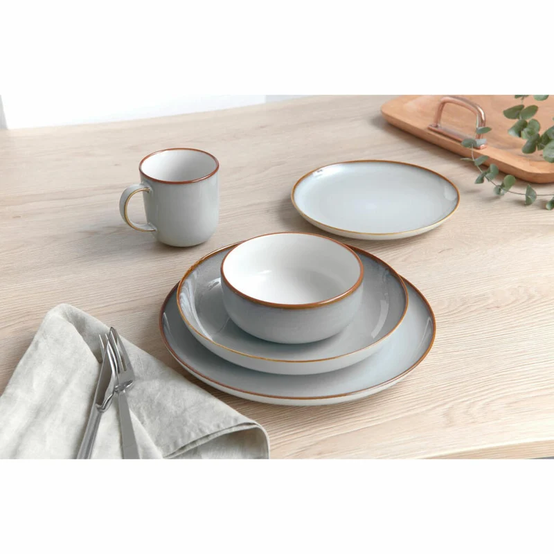 Ritzenhoff & Breker Portofino Teller, Dessertteller, Frühstücksteller, Steinzeug, Grau, Ø 20.5 cm, 418361