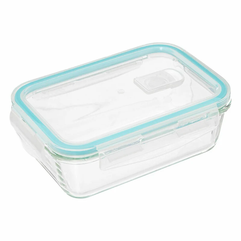 5five Simply Smart Frischhaltedose Clipeat, Glas, Kunststoff, Blau, 800 ml, 135005