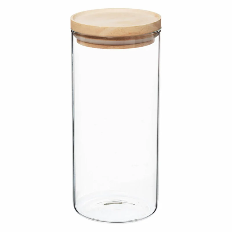 5five Simply Smart Einmachglas Hermet, Vorratsglas, Glas, Gummibaumholz, Transparent, 1.3 L, 135028