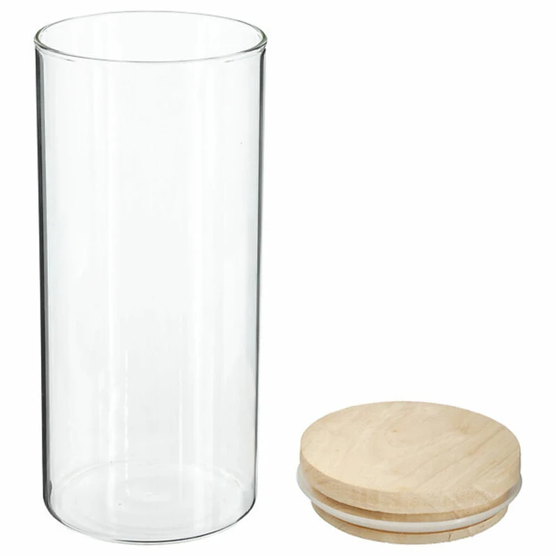 5five Simply Smart Einmachglas Hermet, Vorratsglas, Glas, Gummibaumholz, Transparent, 1.3 L, 135028