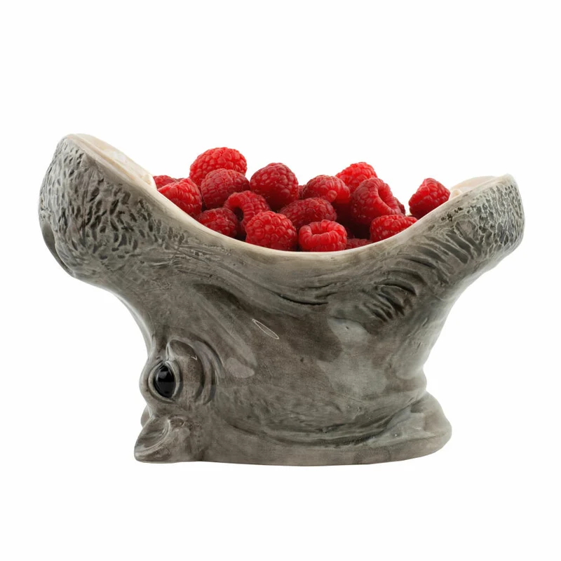 Donkey Products Schale Hungry Hippos, Servierschüssel, Dolomit, Grau, 13.5 x 19 x 14 cm, 210740
