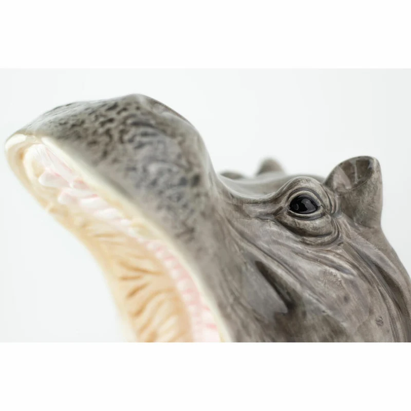 Donkey Products Schale Hungry Hippos, Servierschüssel, Dolomit, Grau, 13.5 x 19 x 14 cm, 210740