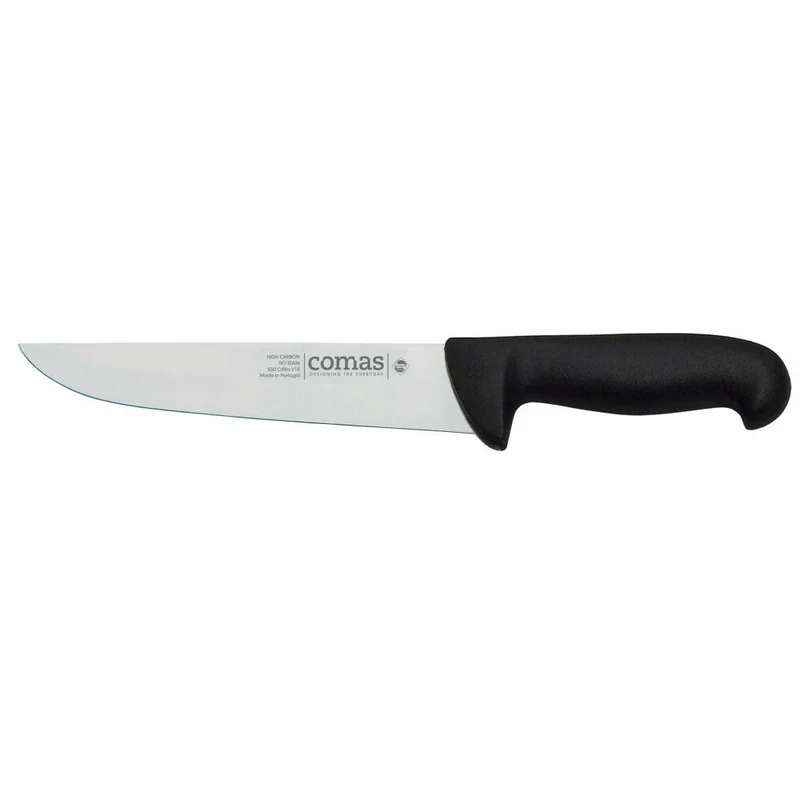Comas Metzgermesser Carbon, Fleischermesser, Stahl, PP, Schwarz, 20 cm Klinge, 10081