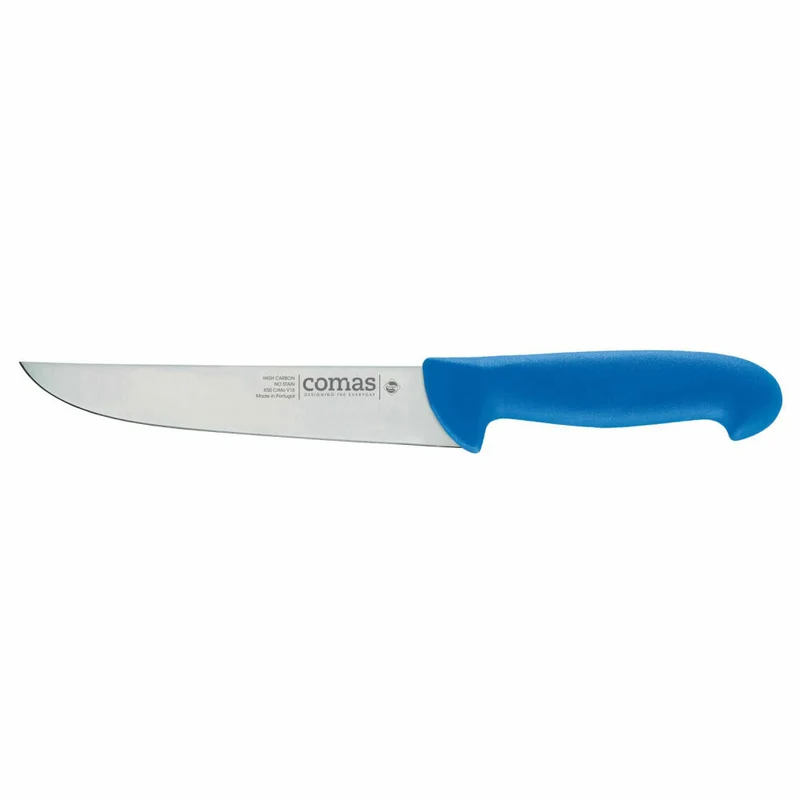 Comas Metzgermesser Carbon, Fleischermesser, Stahl, PP, Blau, 18 cm Klinge, 10099