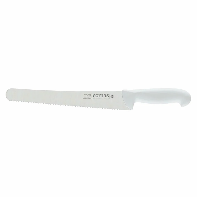 Comas Brotmesser Carbon, Gebäckmesser, Stahl, PP, Weiß, 25 cm Klinge, 10127