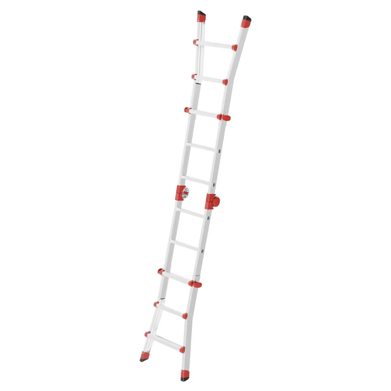 Hailo Sprossenleiter M80, Multifunktionsleiter, Aluminium, Silberfarben, 4x3 Sprossen, 7512-007