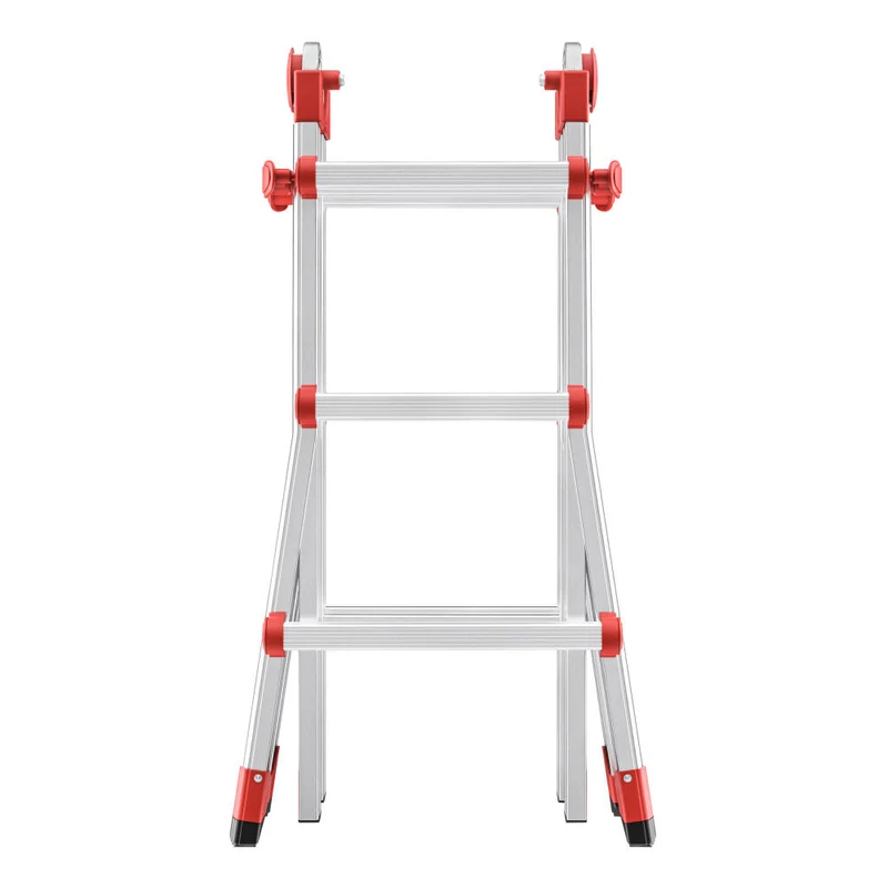 Hailo Sprossenleiter M80, Multifunktionsleiter, Aluminium, Silberfarben, 4x3 Sprossen, 7512-007