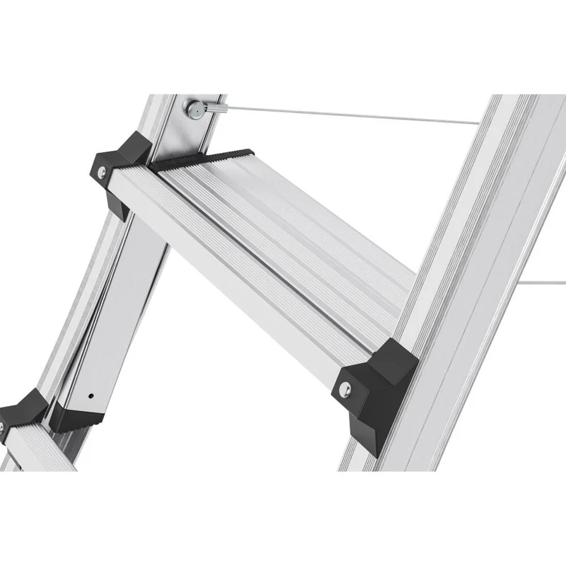 Hailo Stehleiter TL 100 TopLine, Teleskop-Stehleiter, Aluminium, Silberfarben, 3-5 Stufen, 8450-100