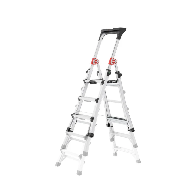 Hailo Stehleiter TL 100 TopLine, Teleskop-Stehleiter, Aluminium, Silberfarben, 3-5 Stufen, 8450-100