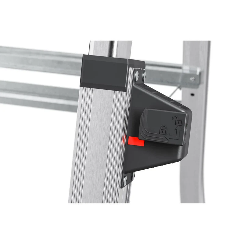 Hailo Stehleiter TL 100 TopLine, Teleskop-Stehleiter, Aluminium, Silberfarben, 3-5 Stufen, 8450-100