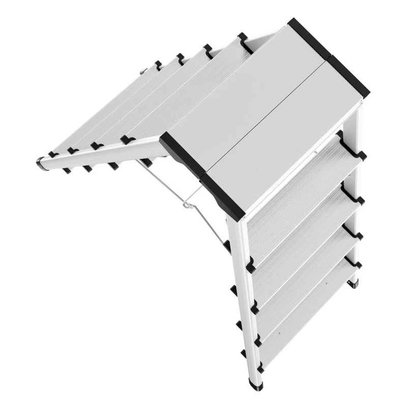 Hailo Stehleiter D60 StandardLine, Alu-Sicherheits-Doppelstufenleiter, Aluminium, Silberfarben, 2x5 Stufen, 8655-007