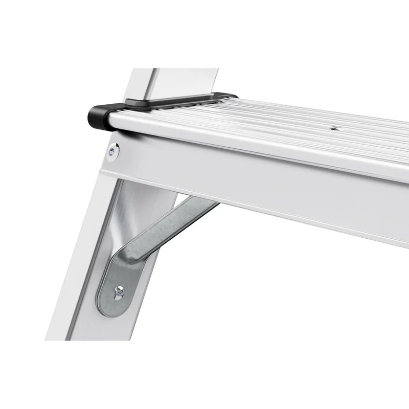 Hailo Stehleiter D60 StandardLine, Alu-Sicherheits-Doppelstufenleiter, Aluminium, Silberfarben, 2x5 Stufen, 8655-007