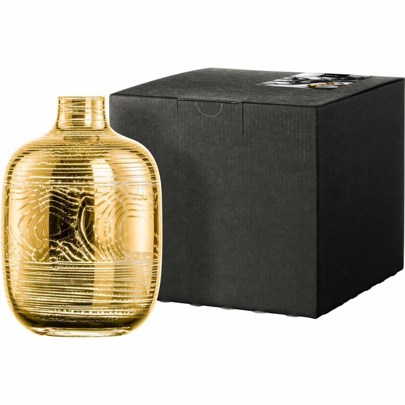 Eisch Vase Goldleaf, Blumenvase, Tischvase, Dekovase, Kristallglas, Gold, H 17 cm, 77548117