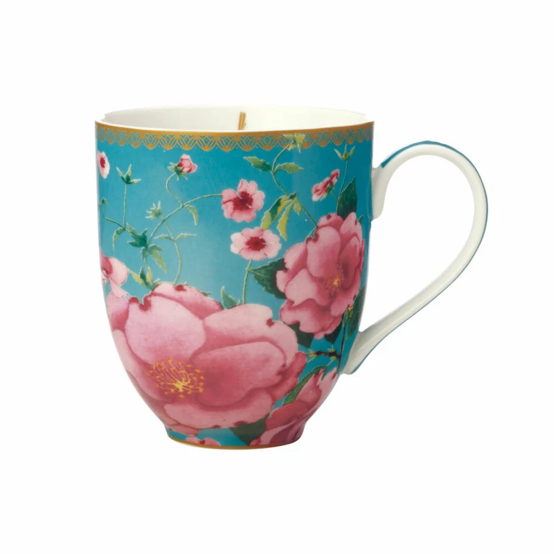 Maxwell & Williams TC Silk Road Becher, Kaffeebecher, Teetasse, Tasse, in Geschenkbox, Porzellan, Aqua, 440 ml, HV0170