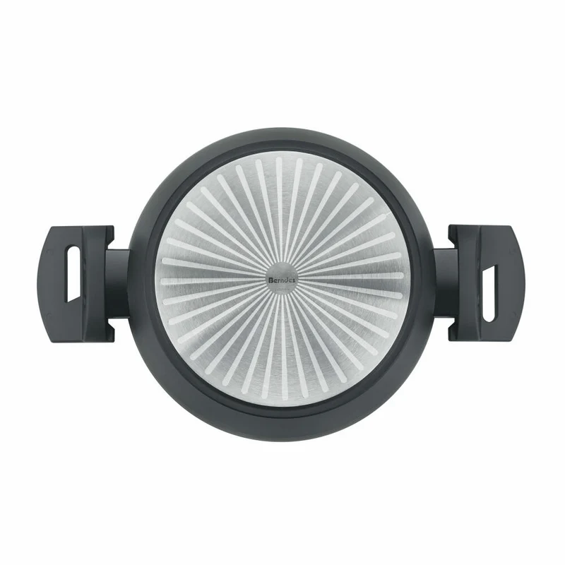 Berndes Balance Induction Enduro Kochtopfset, 7-tlg., Topfset, Kochtopf, Stieltopf, Glasdeckel, Bratpfanne, Antihaftversiegelung, Aluminium, Schwarz, 0019886287