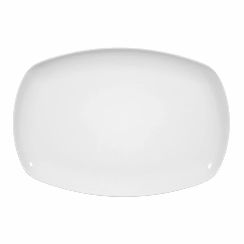 Seltmann Weiden Lido Platte Eckig, Servierplatte, Servierteller, Porzellan, Weiß, 31 x 21.1 cm, 001.764554