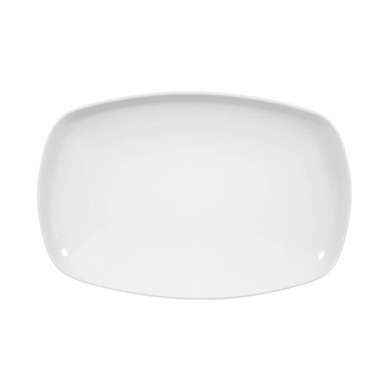 Seltmann Weiden Lido Platte Eckig, Servierplatte, Servierteller, Porzellan, Weiß, 25 x 16.3 cm, 001.764557