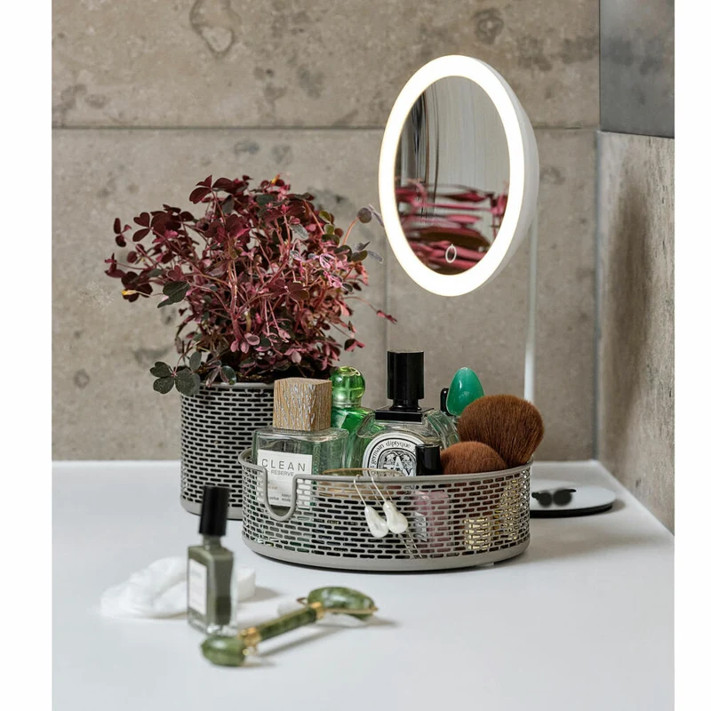 Zone Denmark Korb, Metallkorb, Aufbewahrungskorb, Make Up Organizer, Metall / Eisen, White, H 10 cm, 10573