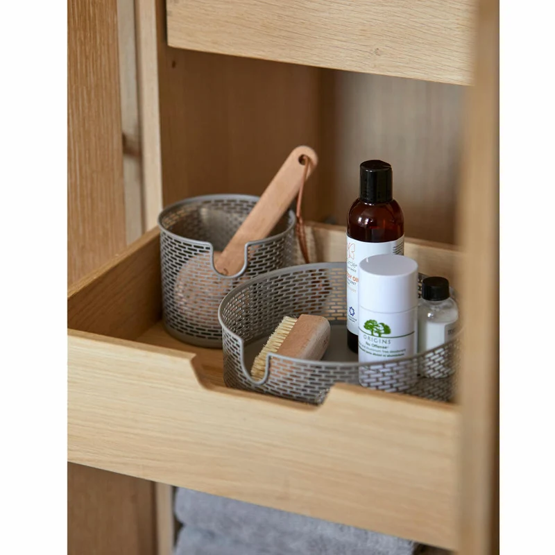 Zone Denmark Korb, Metallkorb, Aufbewahrungskorb, Make Up Organizer, Metall / Eisen, Taupe, H 10 cm, 10575