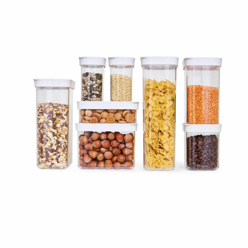 EMSA Optima Trockenvorratsdose Rechteckig, Vorratsdose, Frischhaltedose, Kunststoff, Transparent / Weiß, 4.4 L, N11425