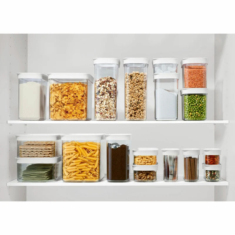 EMSA Optima Trockenvorratsdose Rechteckig, Vorratsdose, Frischhaltedose, Kunststoff, Transparent / Weiß, 4.4 L, N11425