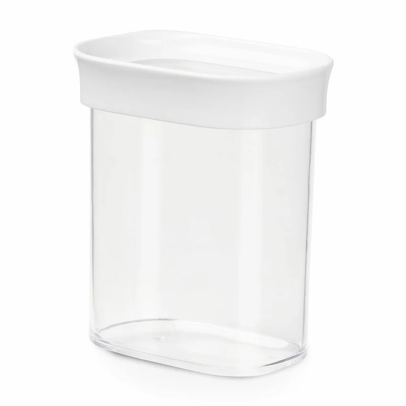 EMSA Optima Trockenvorratsdose Rechteckig, Hochformat, Vorratsdose, Frischhaltedose, Kunststoff, Transparent / Weiß, 0.38 L, N11415