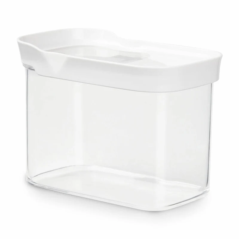 EMSA Optima Schüttdose, Rechteckig, Vorratsodse, Frischhaltedose, Kunststoff, Transparent / Weiß, 1 L, N11419