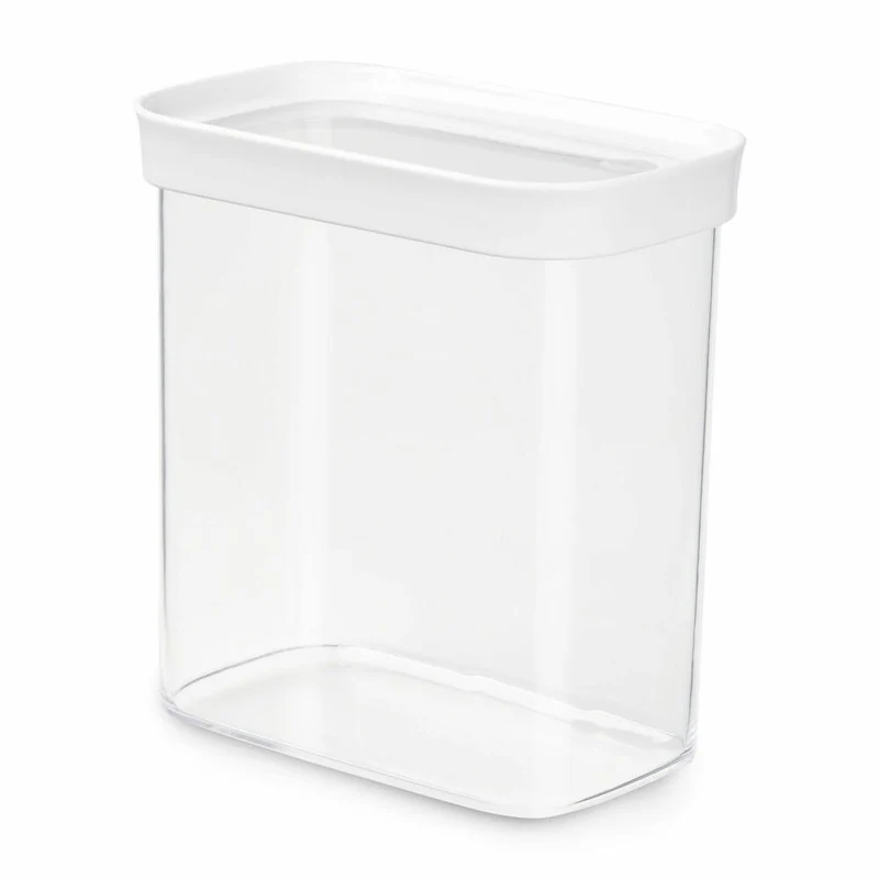 EMSA Optima Trockenvorratsdose Rechteckig, Hochformat, Vorratsdose, Frischhaltedose, Kunststoff, Transparent / Weiß, 1.6 L, N11420