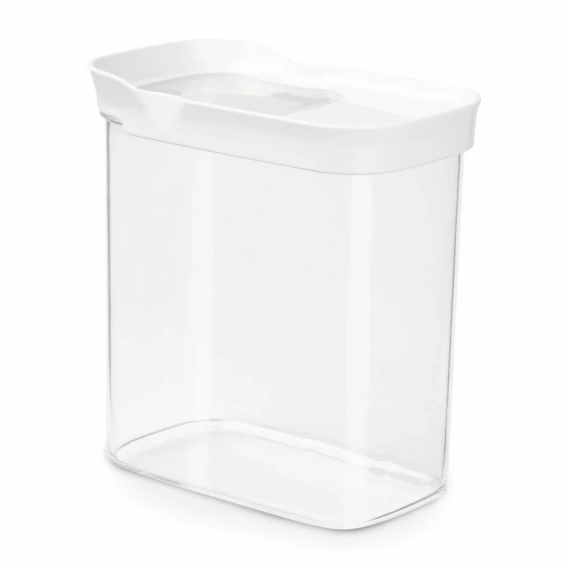 EMSA Optima Schüttdose Rechteckig, Trockenvorratsdose, Vorratsdose, Aufbewahrungsbehälter, Kunststoff, Transparent / Weiß, 1.6 L, N11421