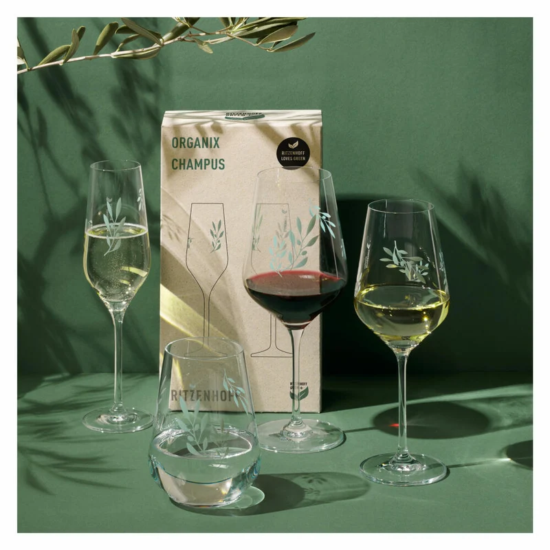 Ritzenhoff Weißweinglas 2er-Set Organix 001, Romi Bohnenberg, Kristallglas, 380 ml, 3922001