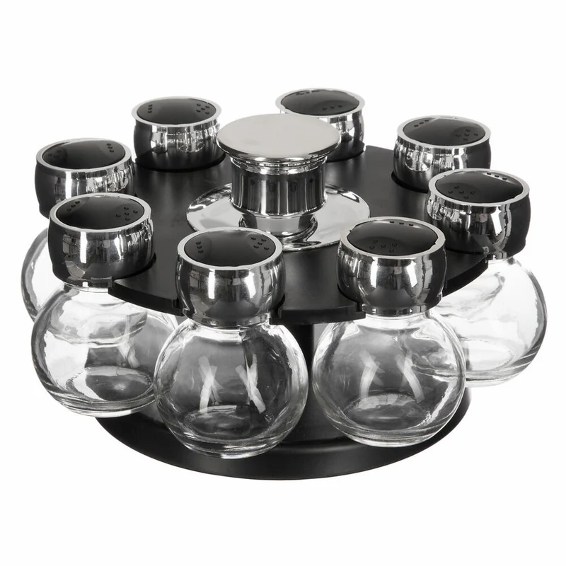 5Five Simply Smart Gewürzkarussell mit 8 Gewürzdosen, drehbar, Kunststoff, Glas, 146651