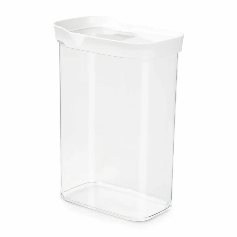 EMSA Optima Schüttdose Rechteckig, Trockenvorratsdose, Vorratsdose, Aufbewahrungsbehälter, Kunststoff, Transparent / Weiß, 2.2 L, N11424