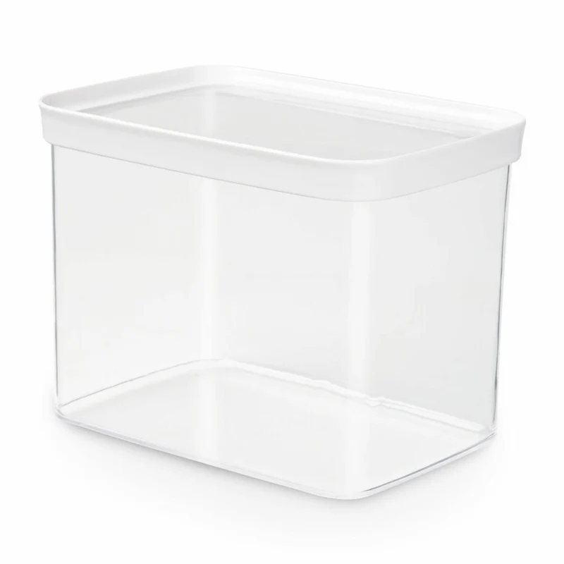 EMSA Optima Trockenvorratsdose Rechteckig, Vorratsdose, Frischhaltedose, Kunststoff, Transparent / Weiß, 4.4 L, N11425
