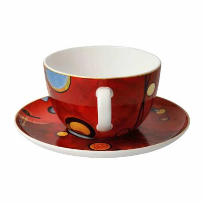 Goebel Milchkaffeetasse Kandinsky - Schweres Rot, Tasse, Kaffeetasse, Teetasse, Fine Bone China, 67075031