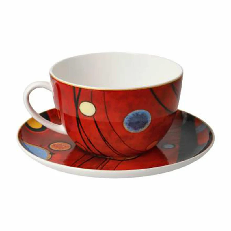 Goebel Milchkaffeetasse Kandinsky - Schweres Rot, Tasse, Kaffeetasse, Teetasse, Fine Bone China, 67075031